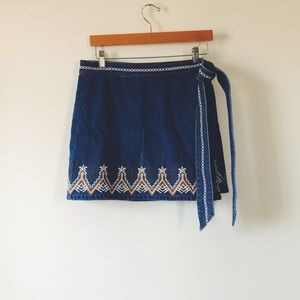 Free People Jean Wrap Skirt